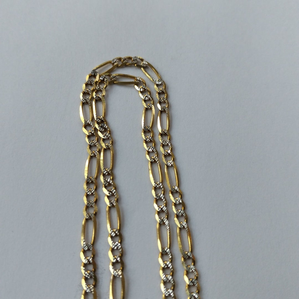CADENAS TEJIDO 3X1 DIAMANTADO ORO 10K 55 CM 6.5 GR (NUEVO)