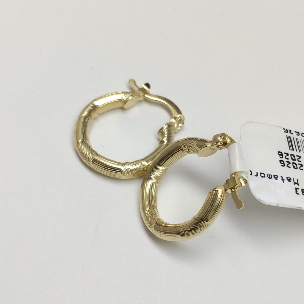 ARETES TEJIDO ARRACADAS CON DISEÑO 14K 2.7 GR (NUEVO)
