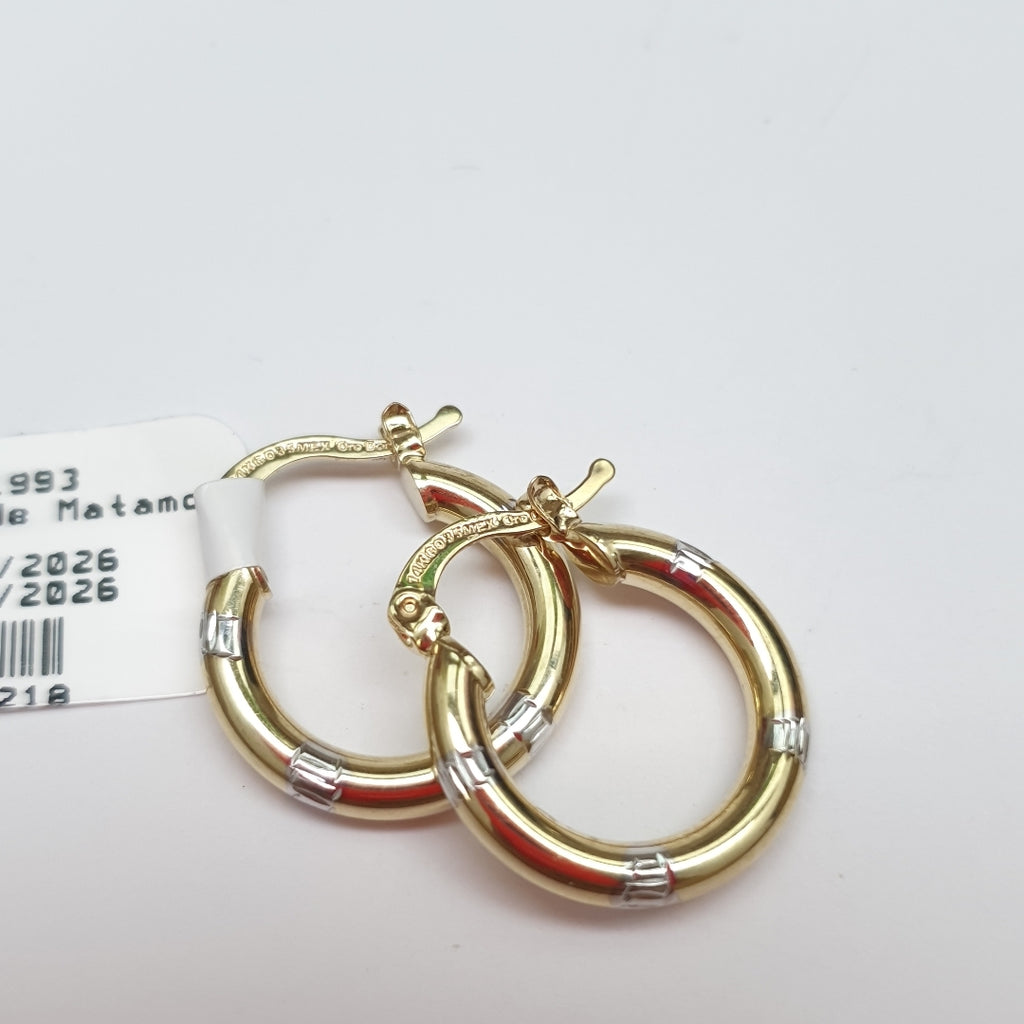 ARETES ARRACADAS COMBINADAS 14K 1.6 GR (NUEVO)