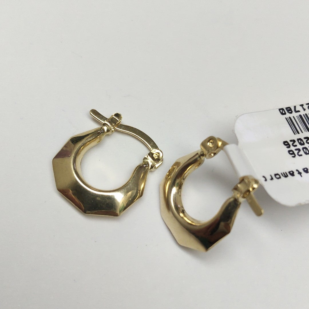 ARETES TEJIDO ARRACADA FACETADA 14K 1.3 GR (NUEVO)