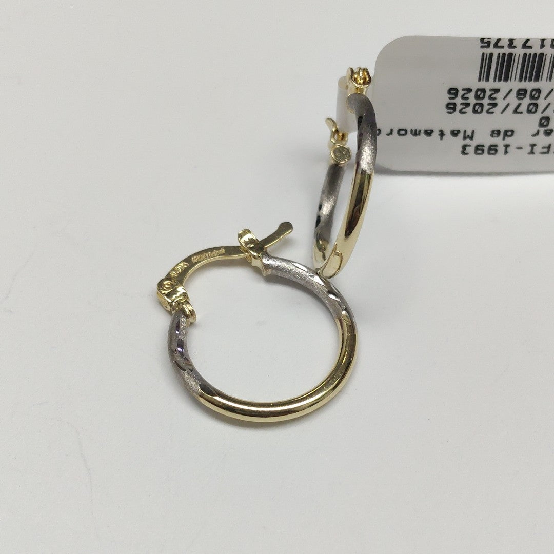 ARETES ARRACADAS COMBINADAS 14K 1.2 GR (NUEVO)