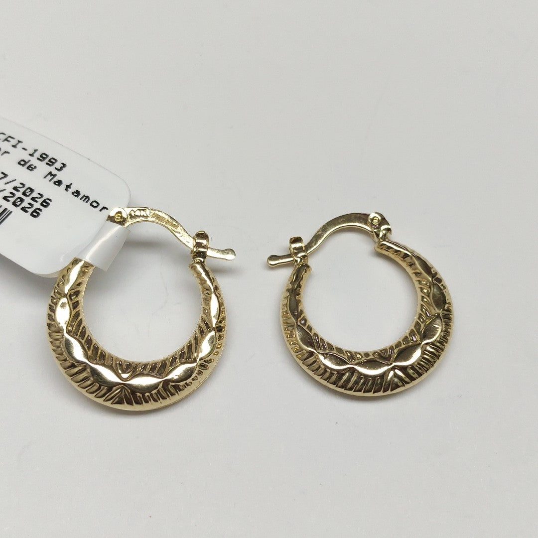 ARETES ARRACADAS HUECAS 14K 1.7 GR (NUEVO)