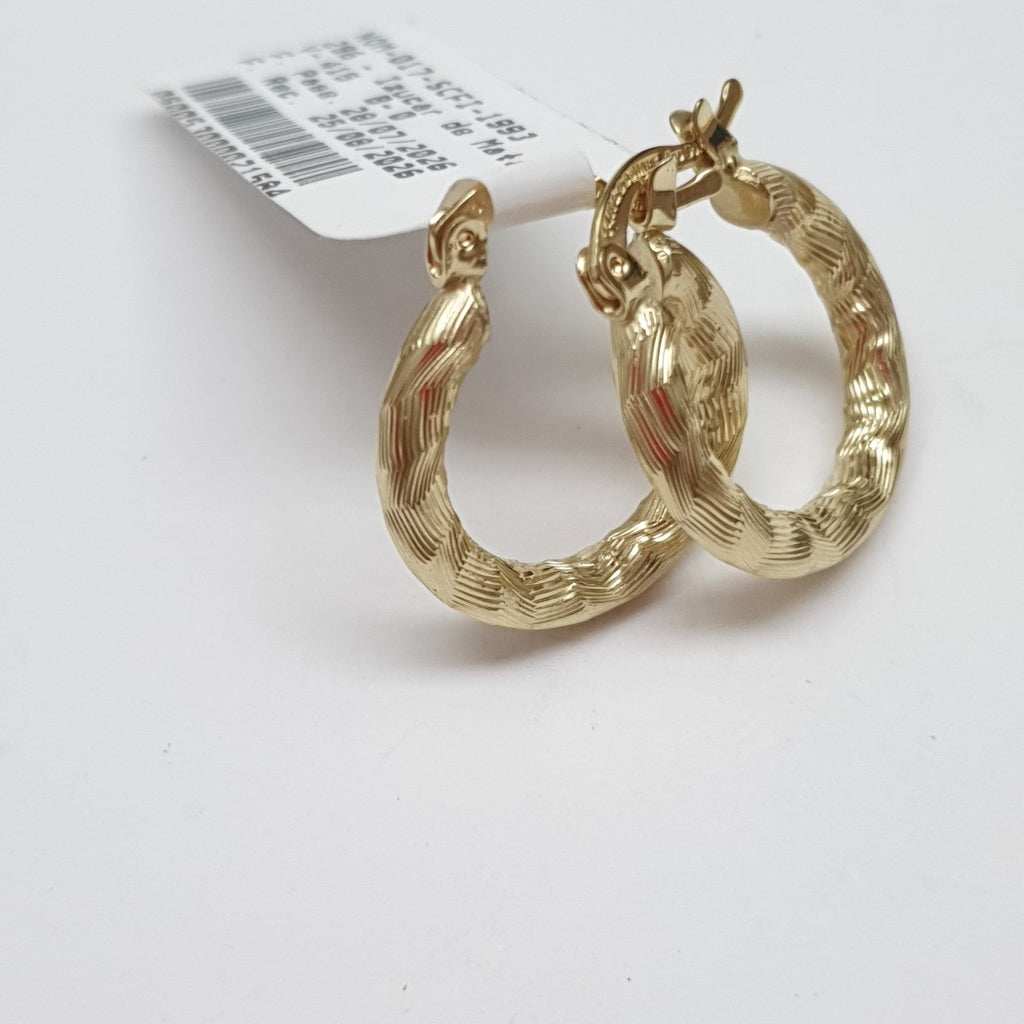 ARETES TEJIDO ARRACADAS ASTRIADAS 14K 1.9 GR (NUEVO)