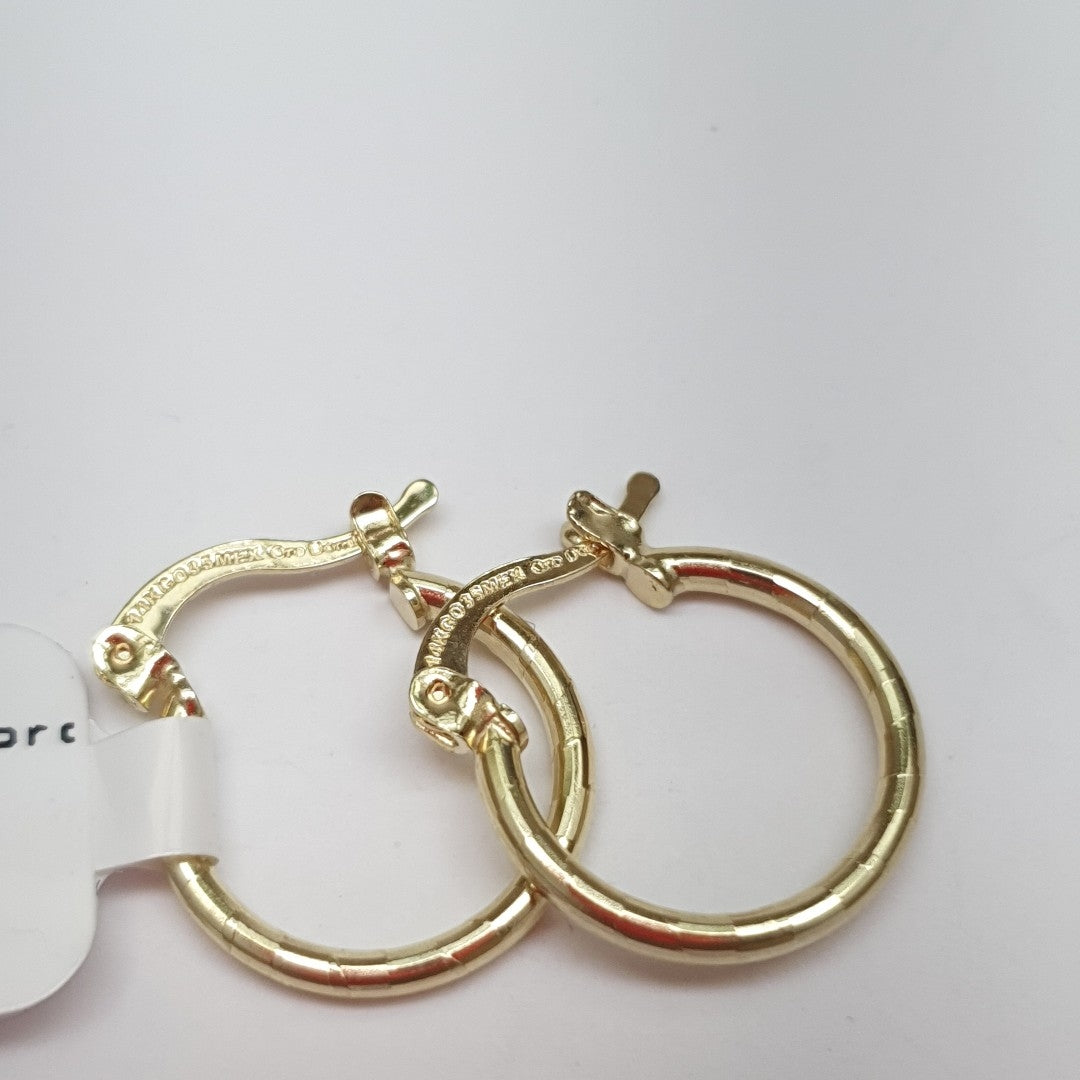 ARETES ARRACADAS ESTRIADAS 14K 1.4 GR (NUEVO)