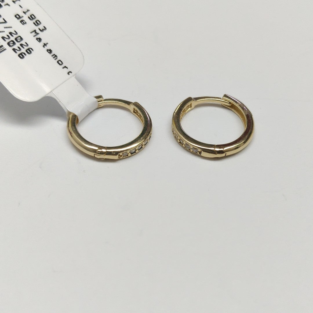 ARETES ARRACADA C CIRCONIAS 14K 1.6 GR (NUEVO)