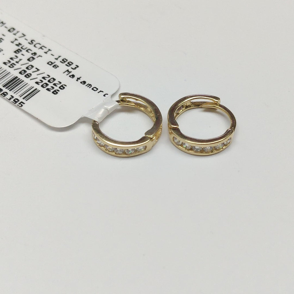 ARETES ARRACADA C CIRCONIAS 14K 1.2 GR (NUEVO)