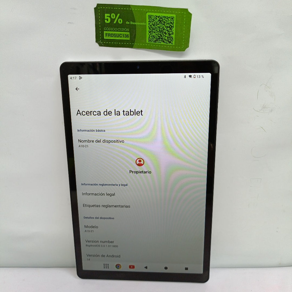 TABLETA ACER ICONIA TAB A10 A10-21 (2024) 64 GB 4 GB RAM (SEMINUEVO)