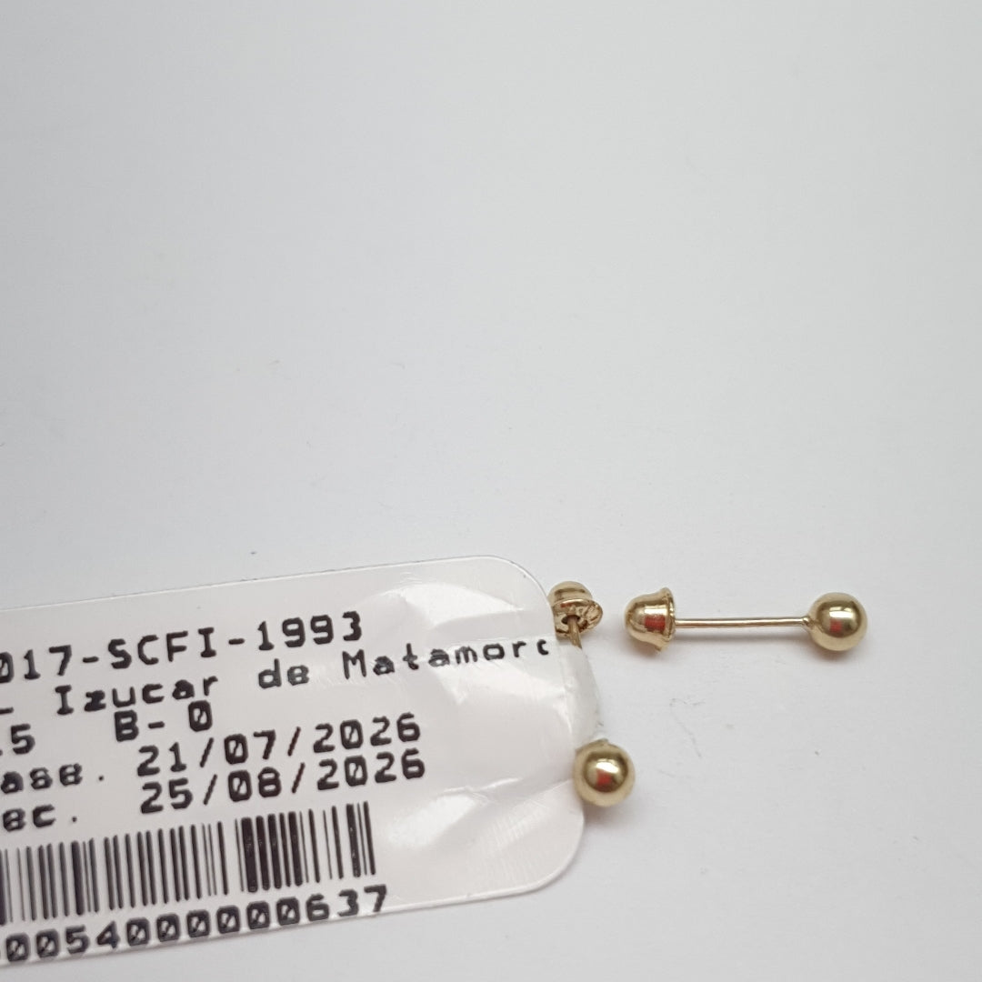 BROQUELES BROQUEL FIG ESFERA 14K 0.1408 GR (NUEVO)