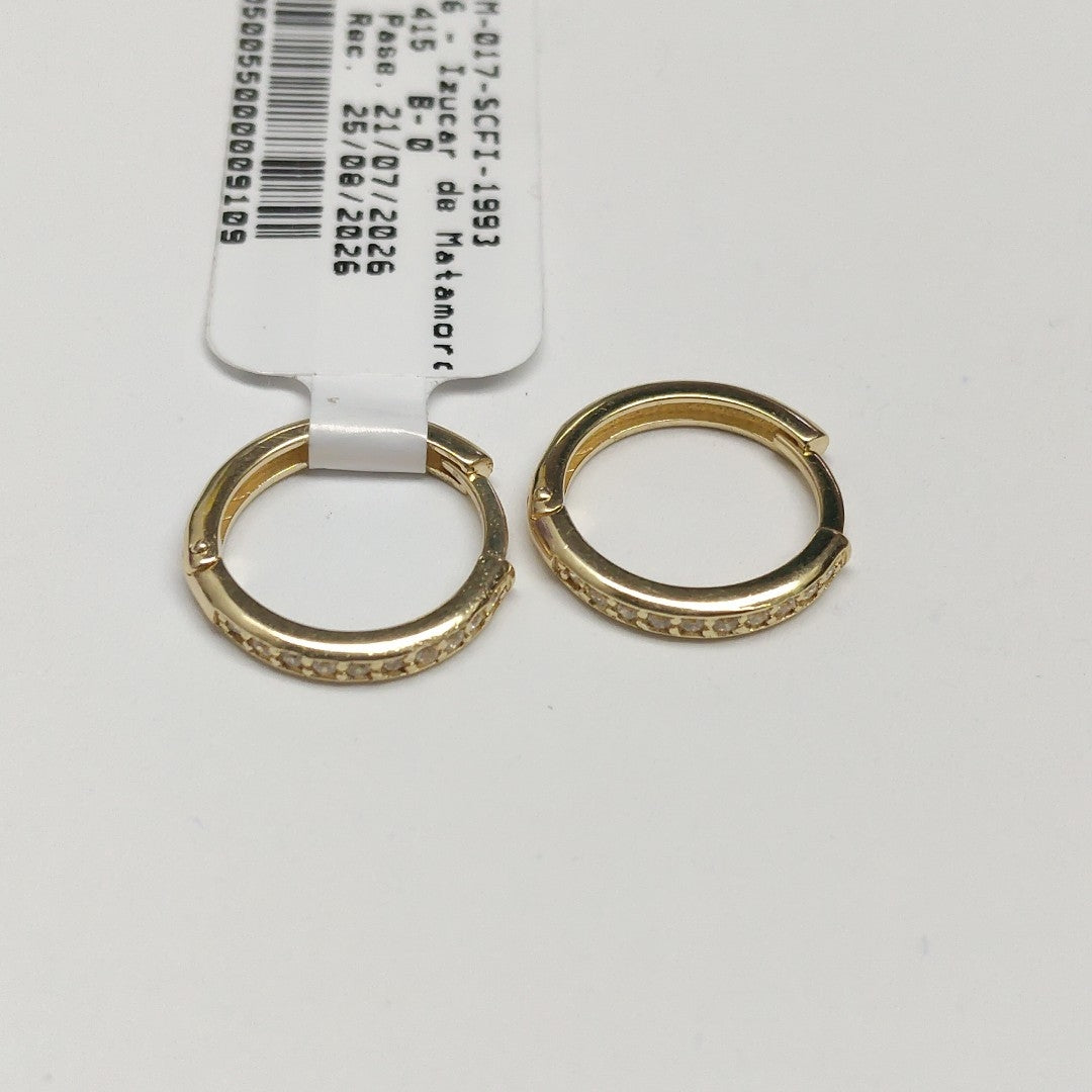 ARETES HUGGIES C CIRCONIA 14K 1.7 GR (NUEVO)