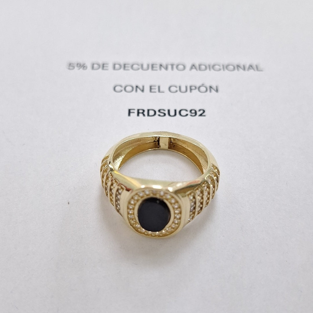 ANILLOS C ONIX Y CIRCONIAS 14K TALLA 9 4.5 GR (NUEVO)