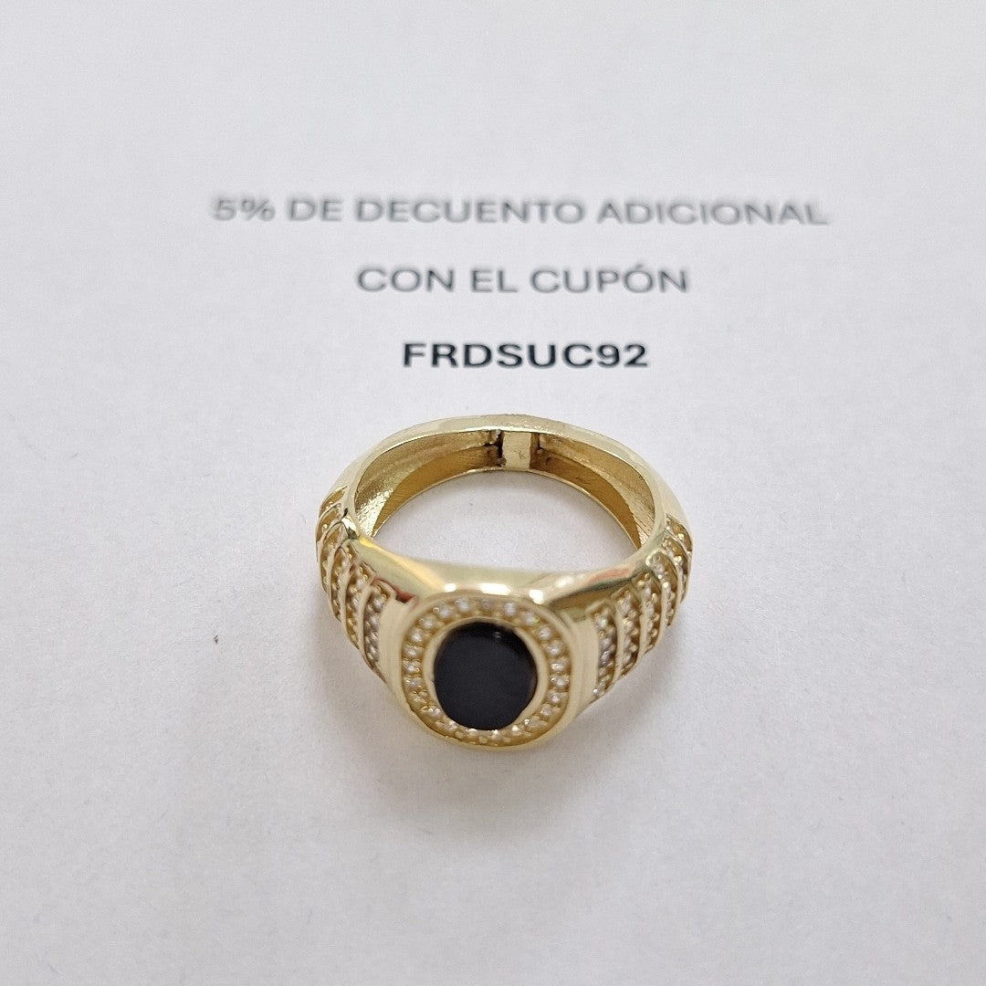 ANILLOS C ONIX Y CIRCONIAS 14K TALLA 9 4.5 GR (NUEVO)