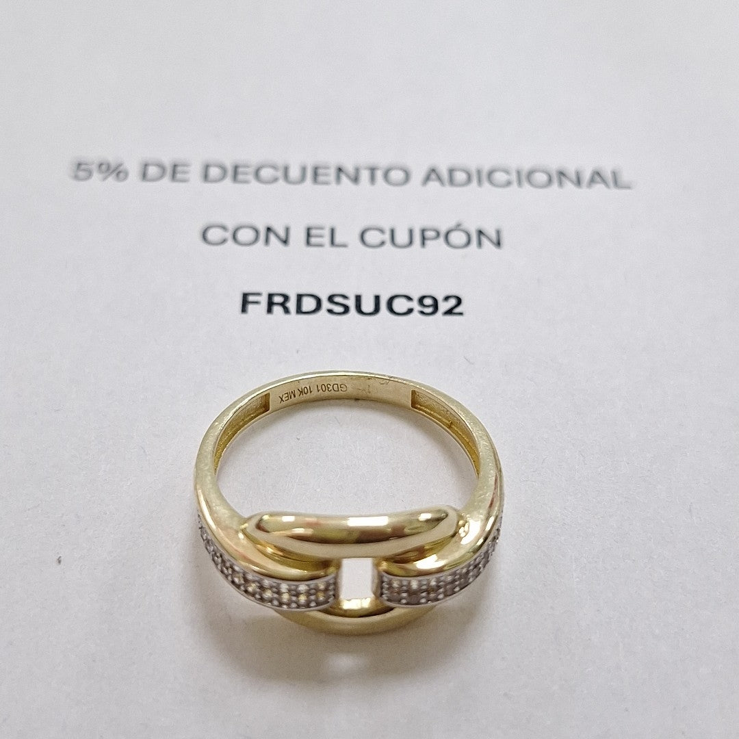 ANILLO ANILLITO C CIRCONIAS 10K 9 TALLA 2.6 GR (NUEVO)
