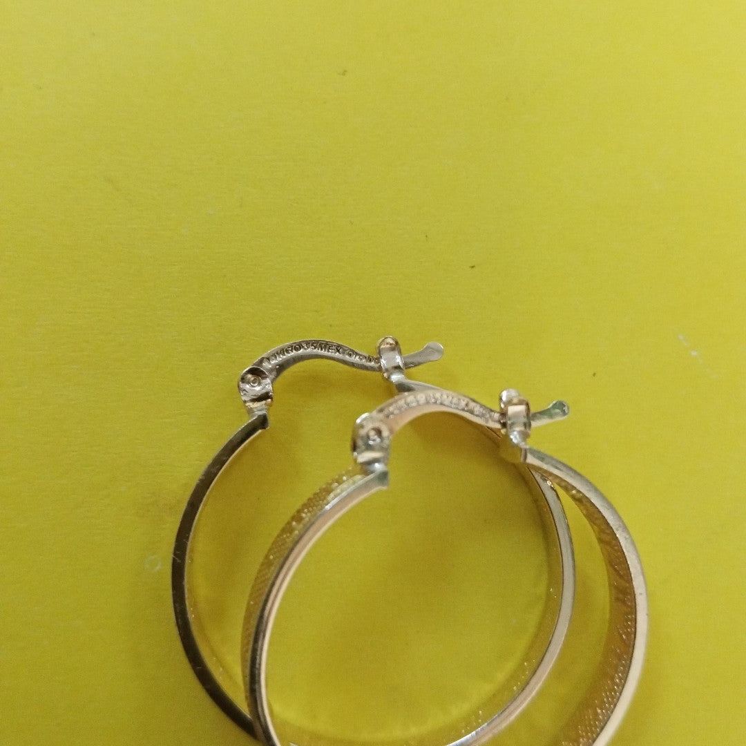 ARETES TEJIDO ARRACADAS CON NUMEROS ROMANOS 14K 2.7 GR (NUEVO)