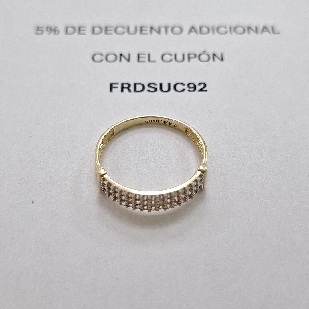 ANILLO ANILLITO C CIRCONIAS 14K 7 TALLA 1.5 GR (NUEVO)