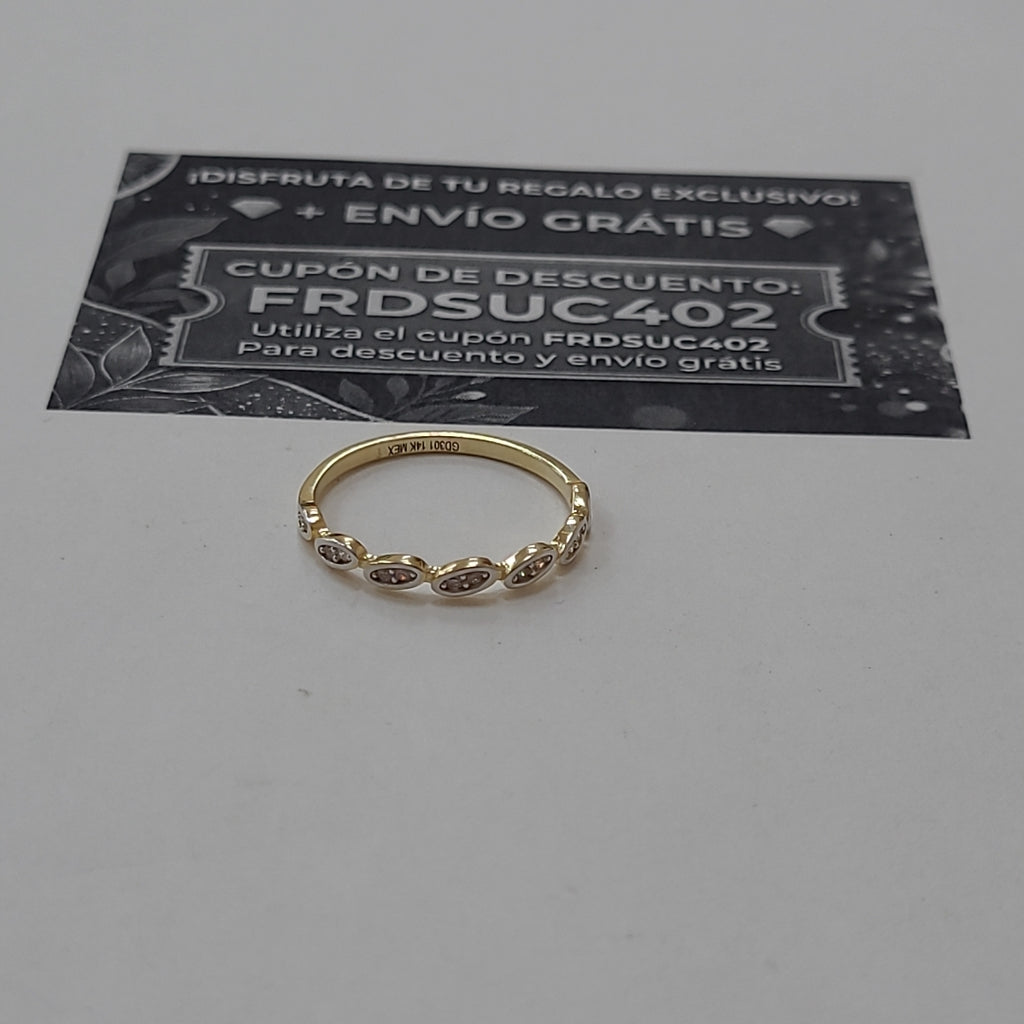 ANILLO ANILLITO FIG C CIRCONIAS 14K 6.5 TALLA 1.1 GR (NUEVO)