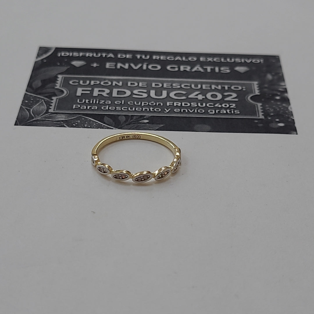 ANILLO ANILLITO FIG C CIRCONIAS 14K 6.5 TALLA 1.1 GR (NUEVO)