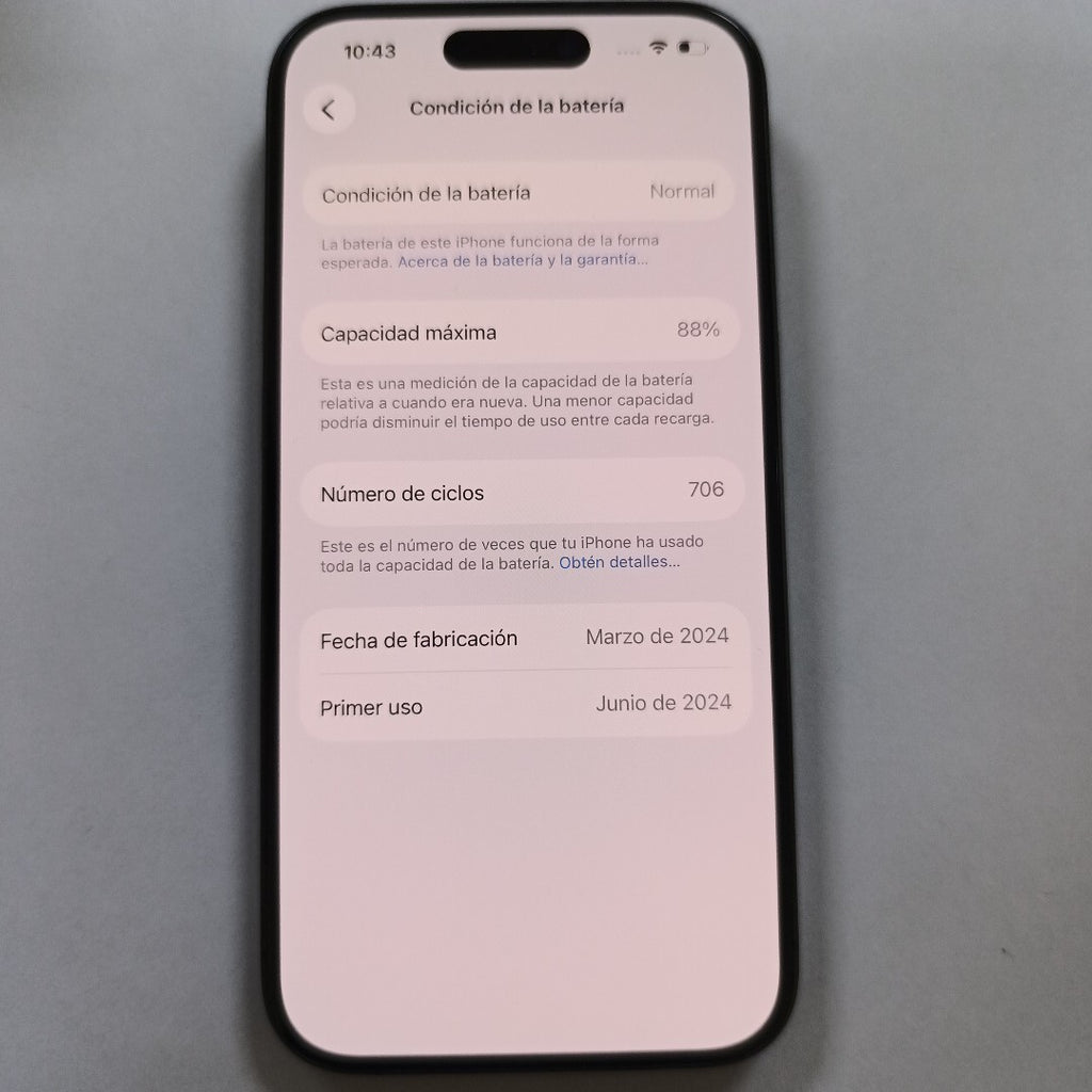 CELULAR APPLE IPHONE 15 PRO A3101 128 GB 8 GB RAM (SEMINUEVO)