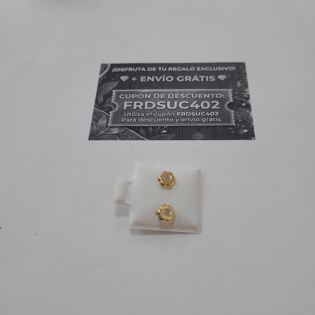 BROQUELES BROQUEL FIG FLOR C CIRCONIA 14K 0.2581 GR (NUEVO)