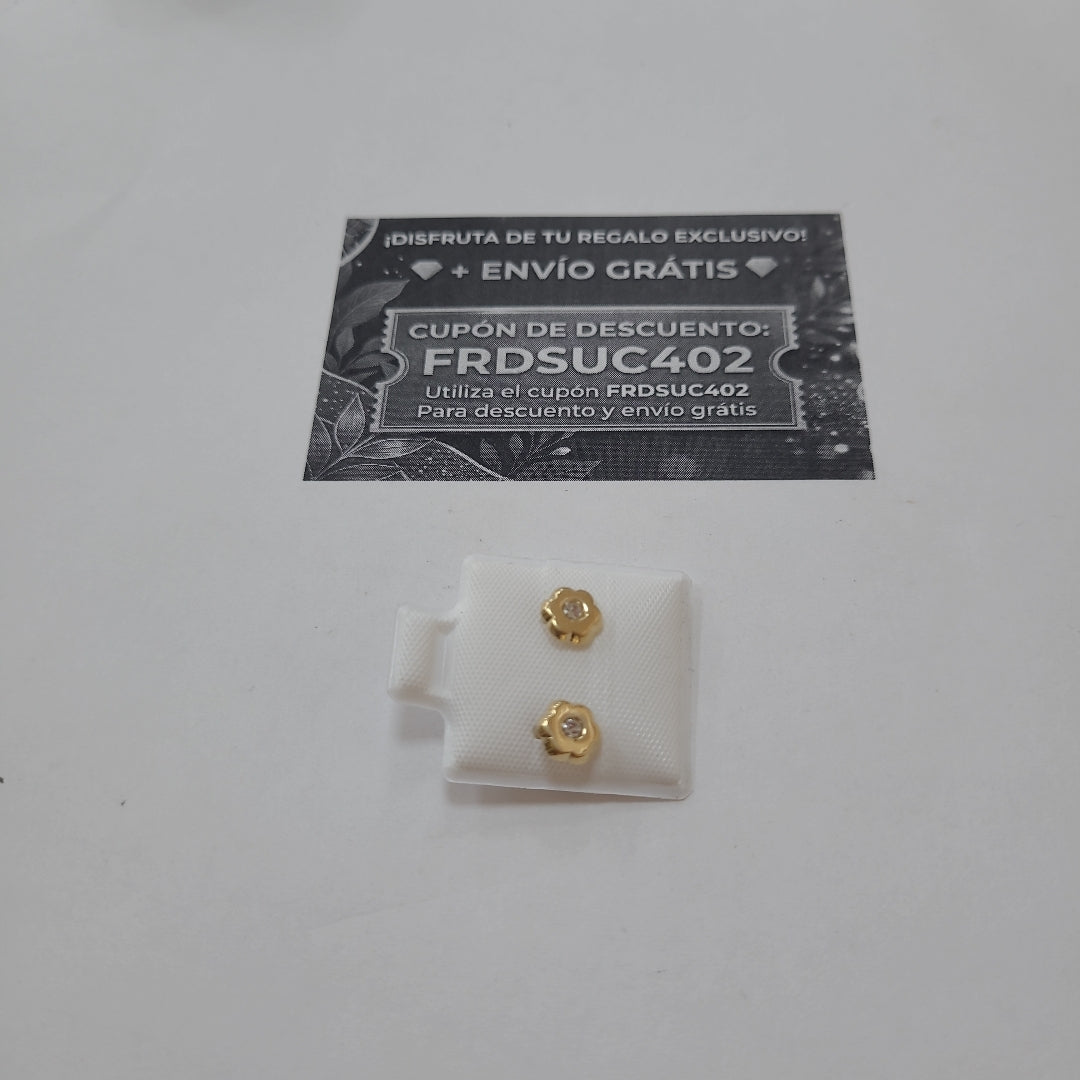 BROQUELES BROQUEL FIG FLOR C CIRCONIA 14K 0.2581 GR (NUEVO)