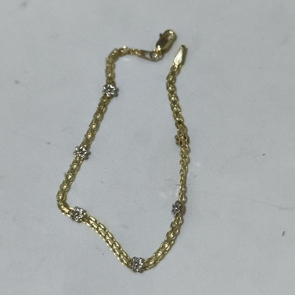 PULSERA ESPECIAL C FLORES 14K 18 CM 2.9 GR (NUEVO)
