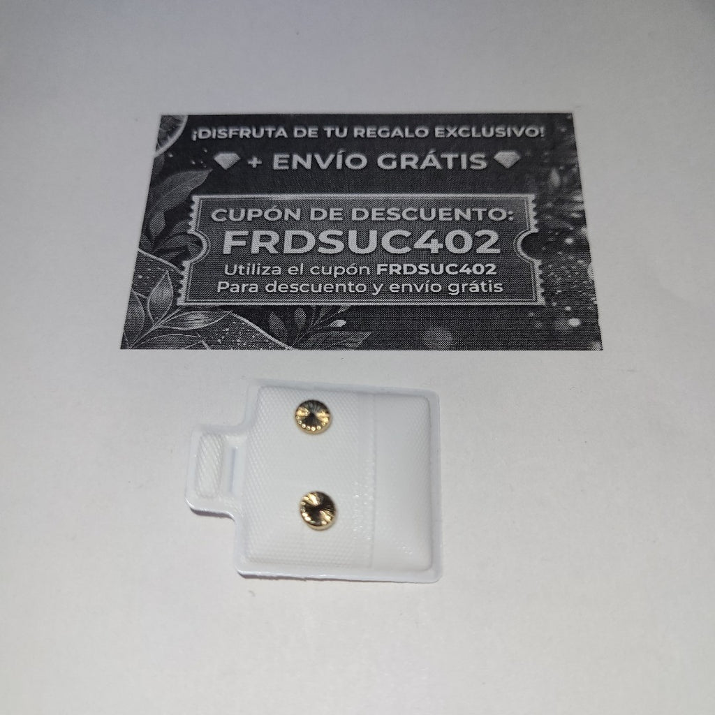 BROQUELES BROQUEL FIG BOTON RAYADO 14K 0.1577 GR (NUEVO)