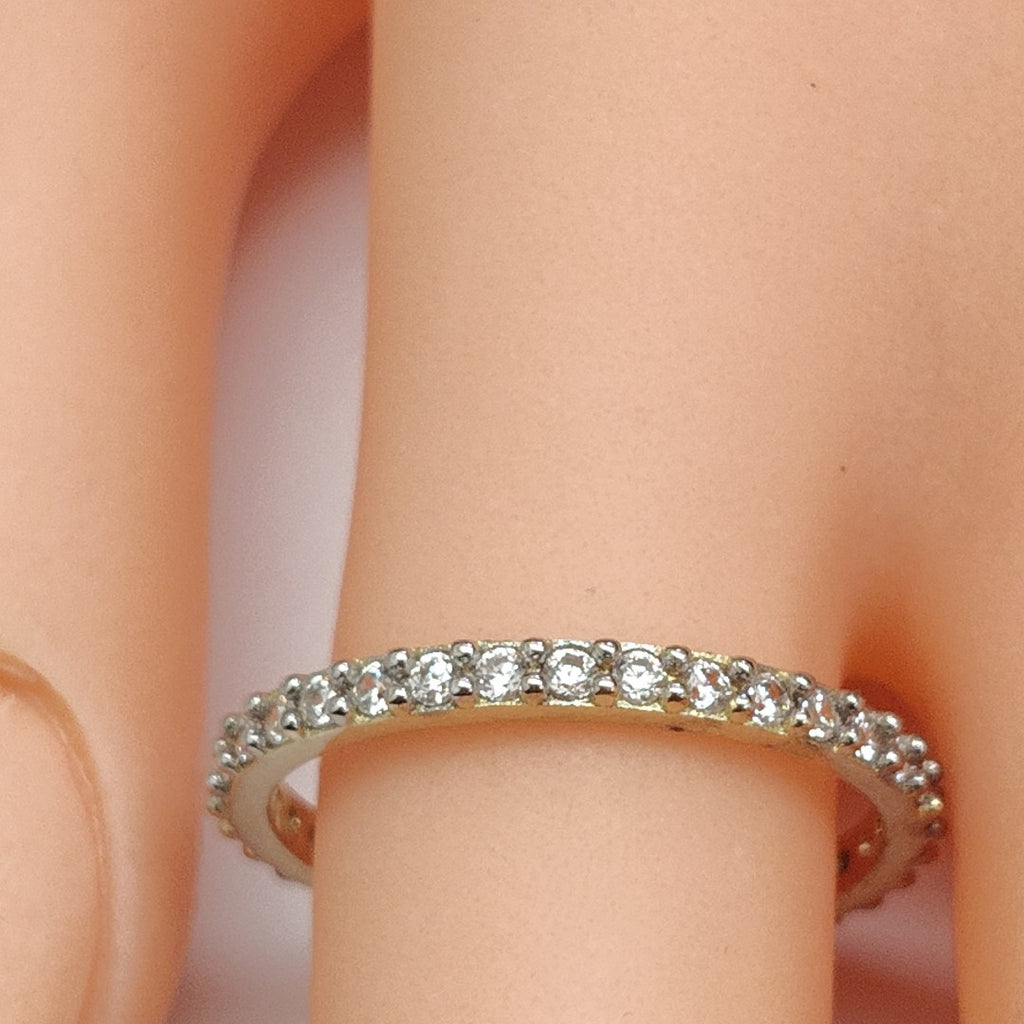 ANILLO ANILLITO CHURUMBELA C CIRCONIAS 14K 7.5 TALLA 1.9 GR (NUEVO)