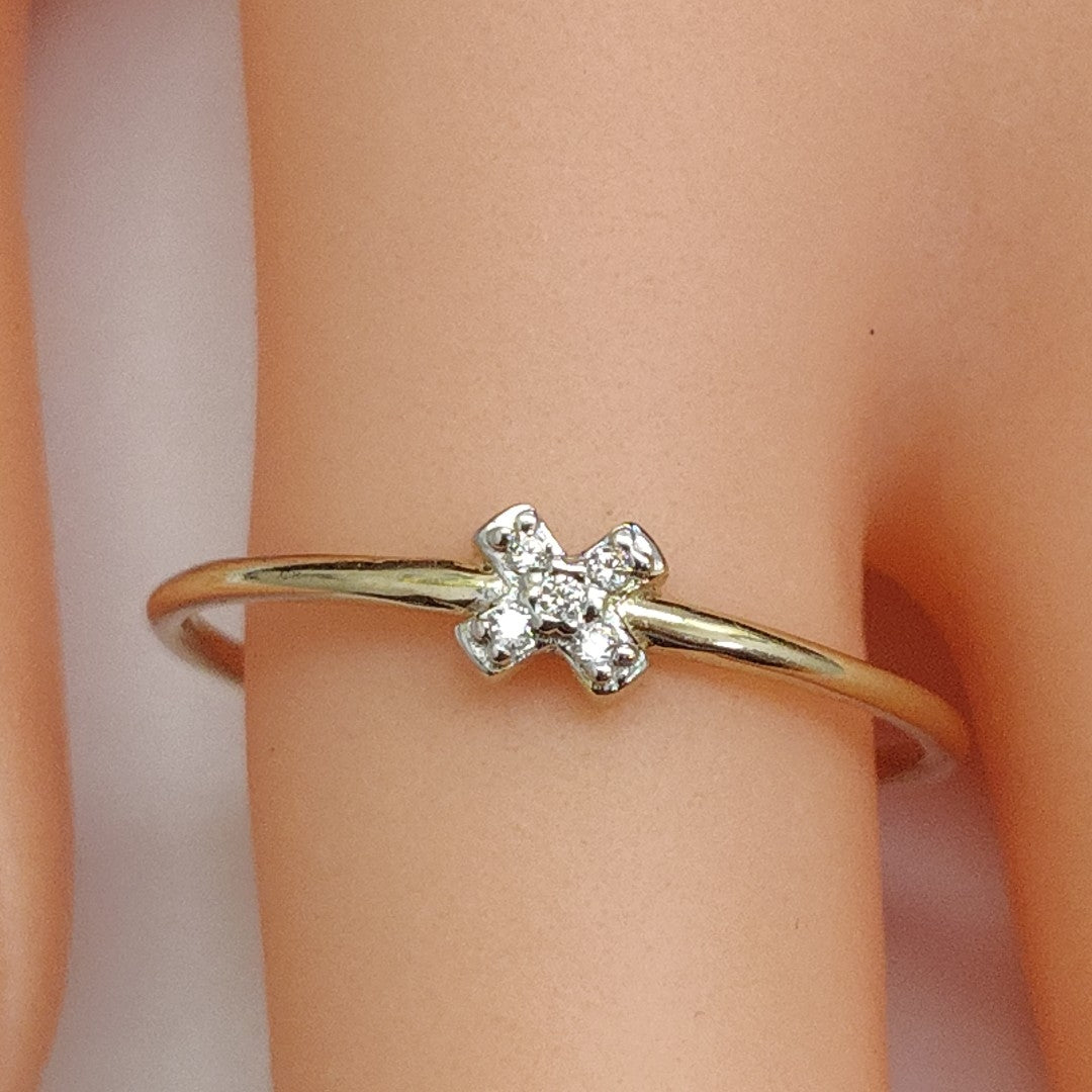 ANILLO ANILLITO C CIRCONIAS 14K 9 TALLA 1.1 GR (NUEVO)