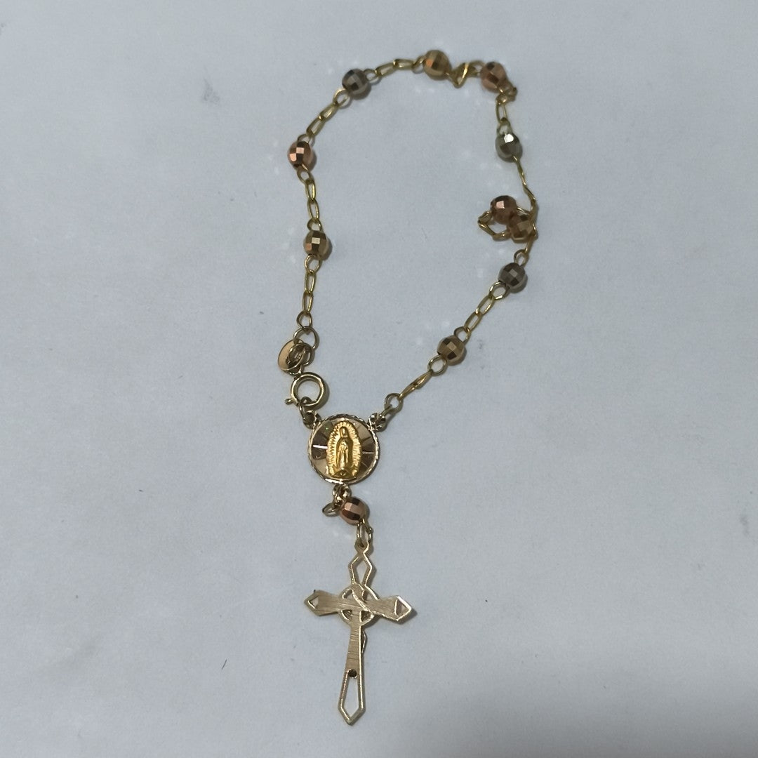 PULSERA DECENARIO COMBINADO 14K 18 CM 3.1 GR (NUEVO)
