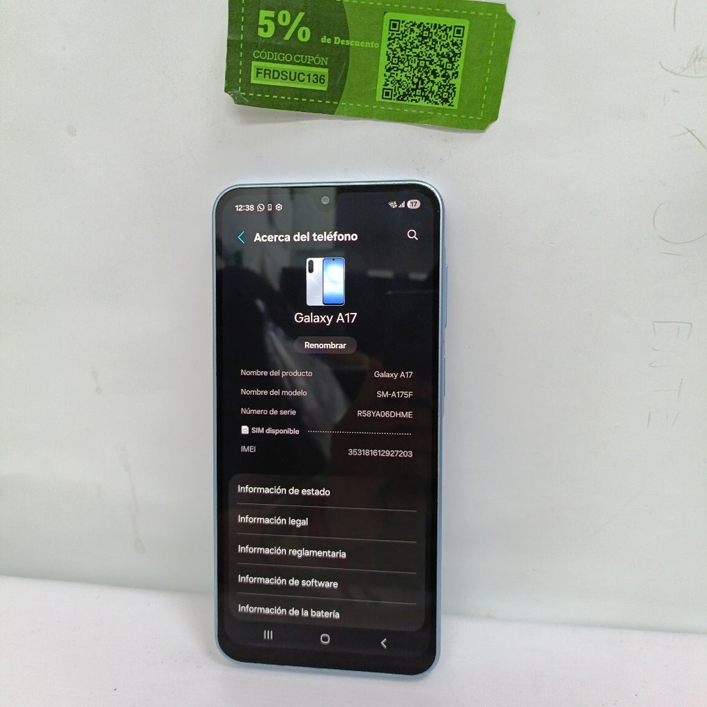 CELULAR SAMSUNG GALAXY A17 SM-A175F (2025) 128 GB 4 GB RAM (SEMINUEVO)