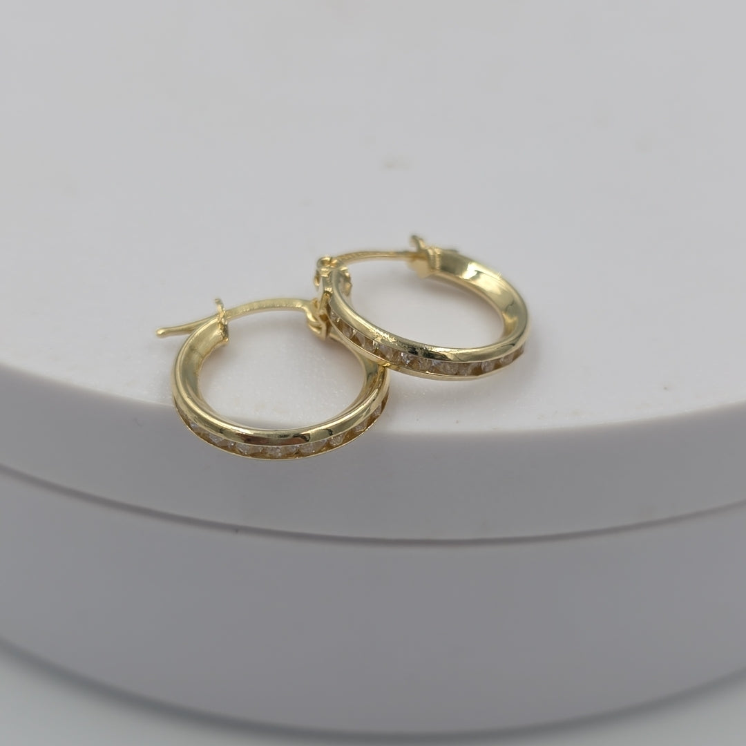 ARETES ARRACADAS CON CIRCONIAS 10K 1.4 GR (NUEVO)