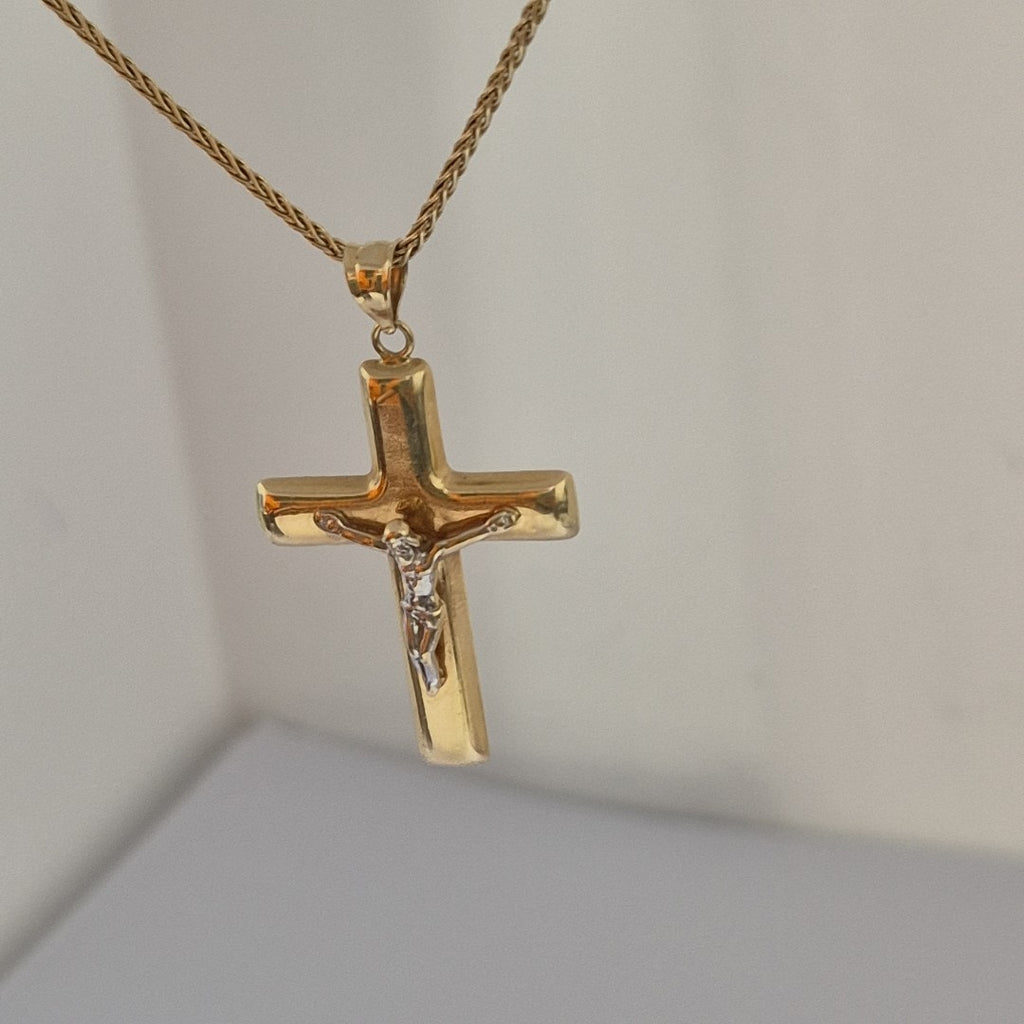 CRUCIFIJO ORO, RODIADO 14 K 2.1 GRMS (SEMINUEVO)