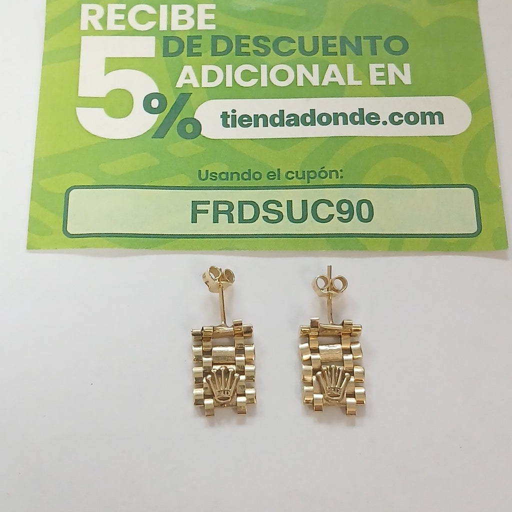 ARETES PAR ORO 14 K 3 GRMS (SEMINUEVO)
