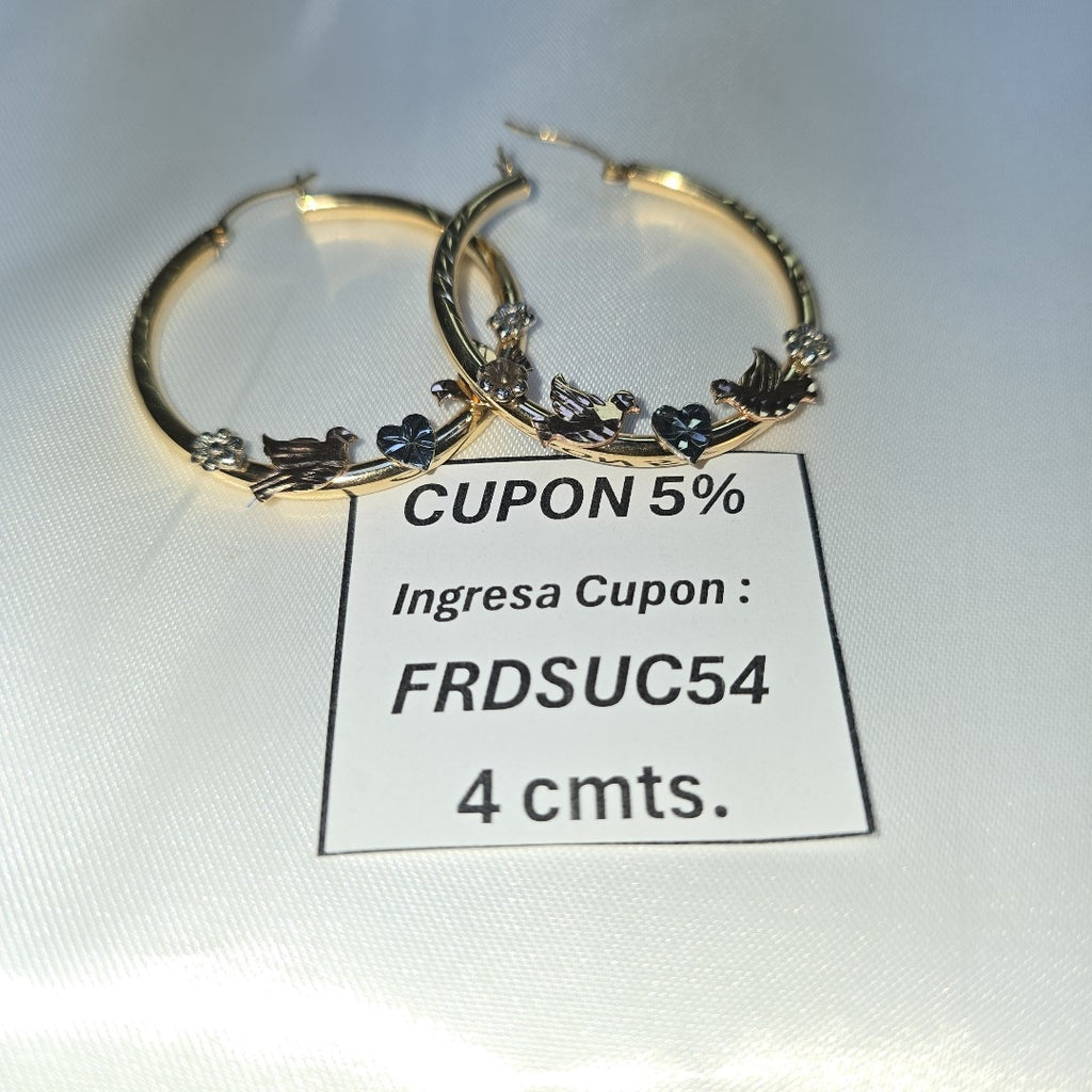 ARRACADAS PAR ORO COMBINADO 14 K 6,60 GRMS (SEMINUEVO)
