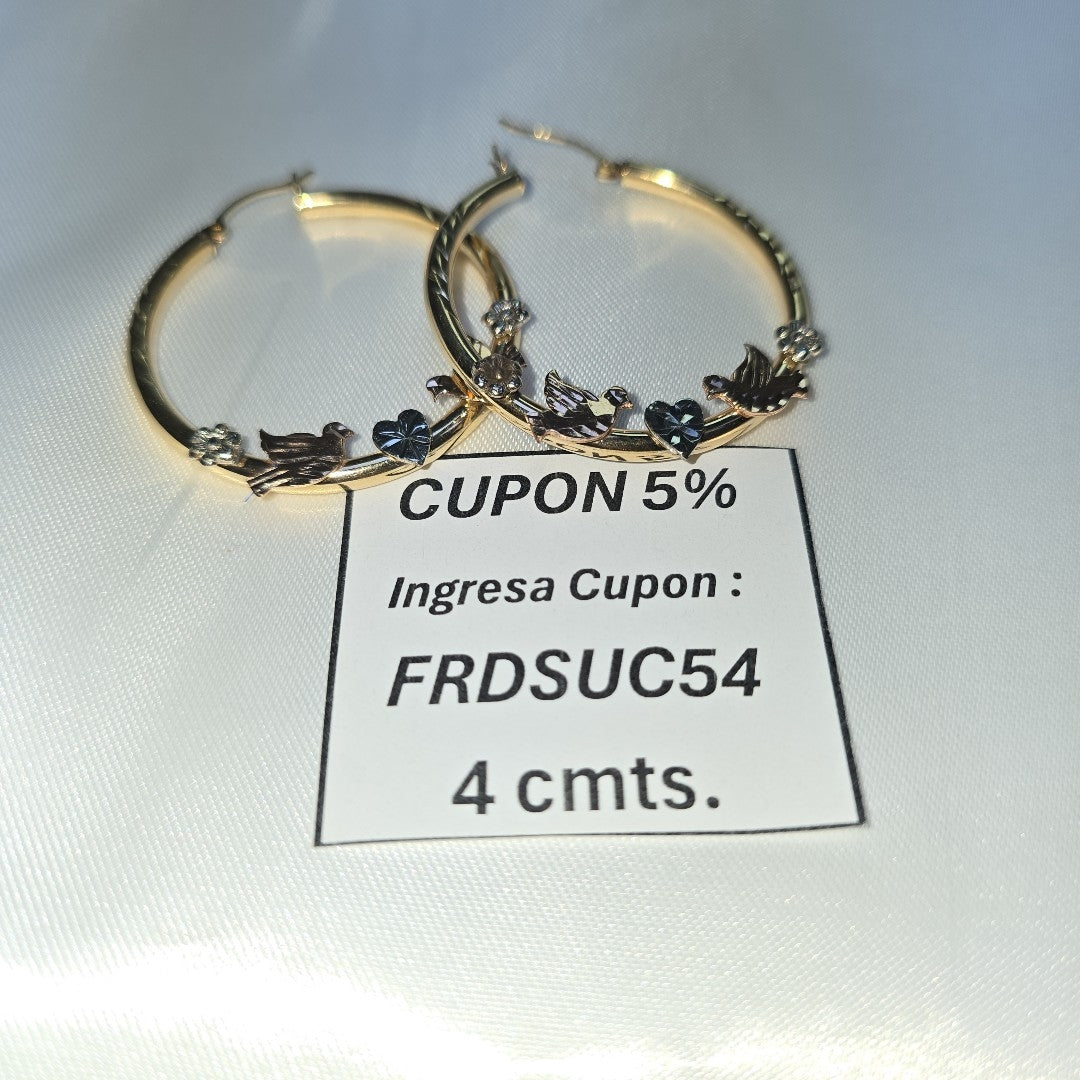 ARRACADAS PAR ORO COMBINADO 14 K 6,60 GRMS (SEMINUEVO)