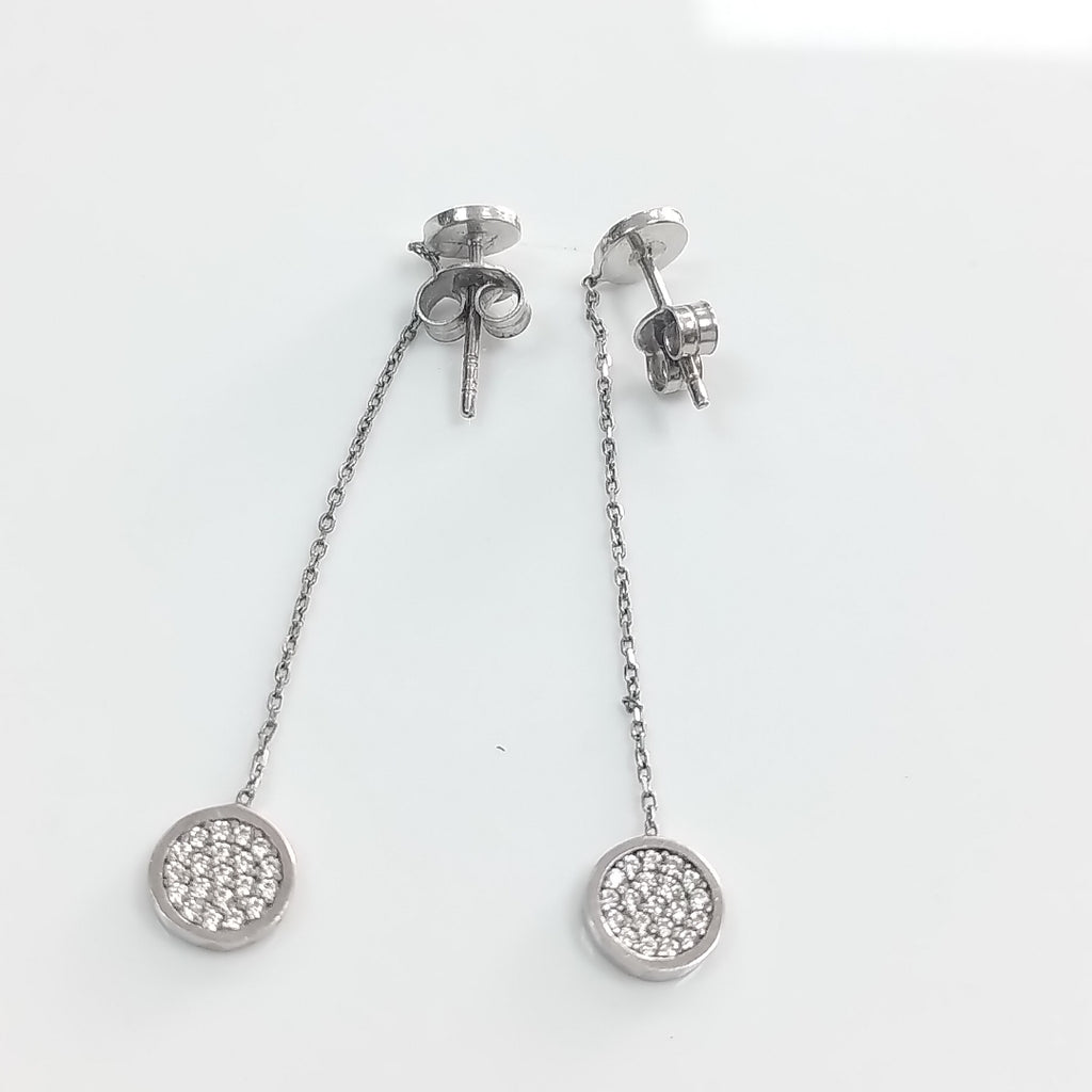 ARETES PAR ORO BLANCO 14 K 2,10 GRMS (SEMINUEVO)