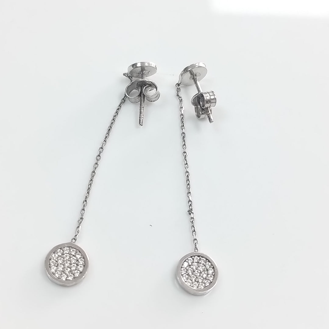 ARETES PAR ORO BLANCO 14 K 2,10 GRMS (SEMINUEVO)