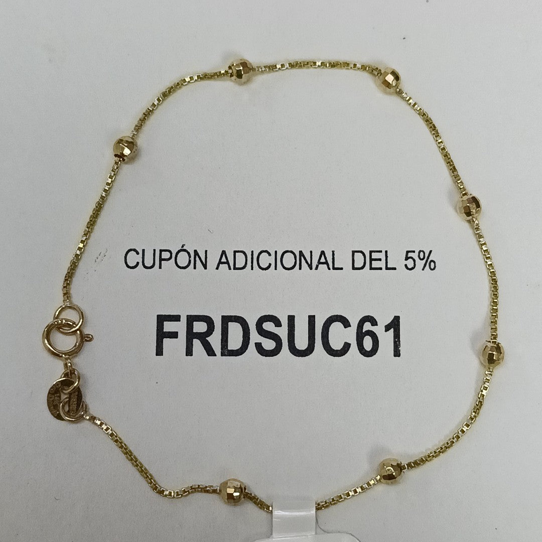 PULSERA ESPECIAL CON BOLITAS 14K 18 CM 1.4 GR (NUEVO)