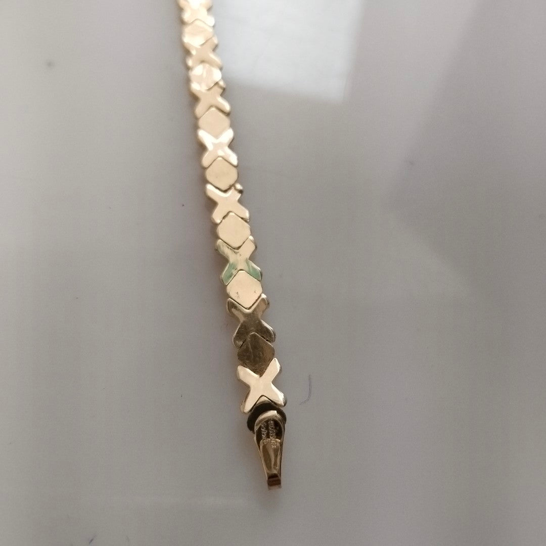 PULSERA ESPECIAL XOXO 14K 18 CM 6.1 GR (NUEVO)