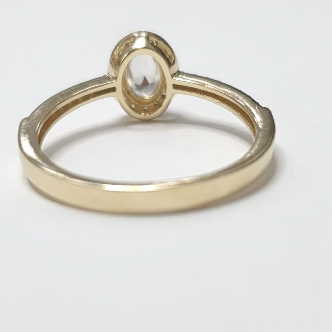 ANILLO ANILLITO C CIRCONIAS 14K 8 TALLA 1.9 GR (NUEVO)