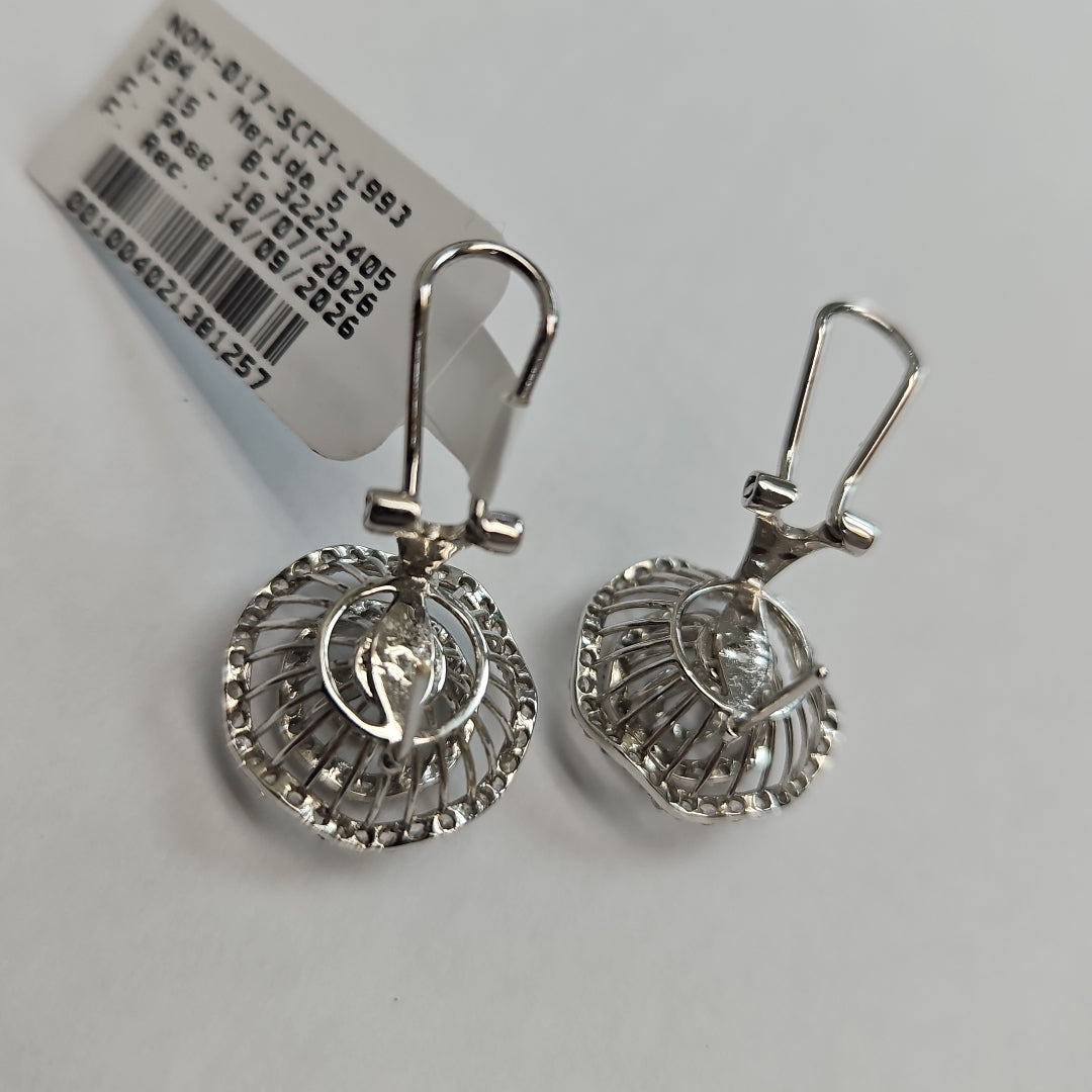 ARETES PAR ORO, ORO BLANCO 14 K 5.7 GRMS (SEMINUEVO)