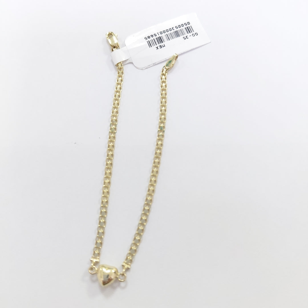 PULSERA ESPECIAL C CORAZON 14K 18 CM 2.7 GR (NUEVO)