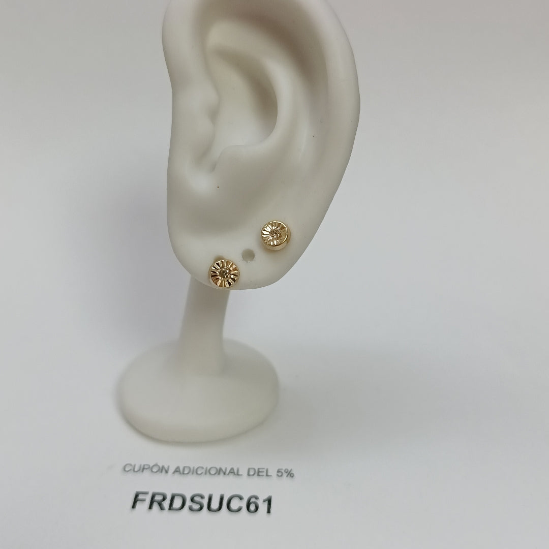 BROQUELES BROQUEL FIG BOTON C CIRCONIA 14K 0.2916 GR (NUEVO)