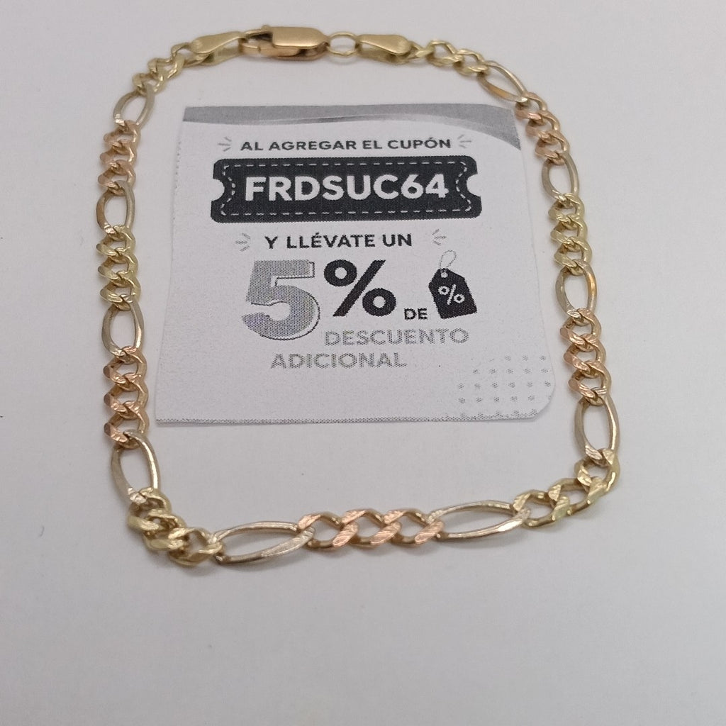 PULSERA ORO COMBINADO 10 K 5.8 GRMS (SEMINUEVO)