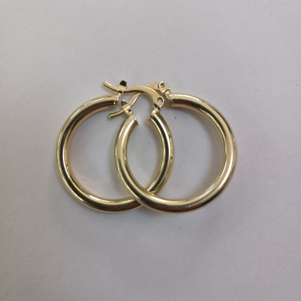 ARETES TEJIDO ARRACADAS LISAS HUECAS 14K 2.1 GR (NUEVO)