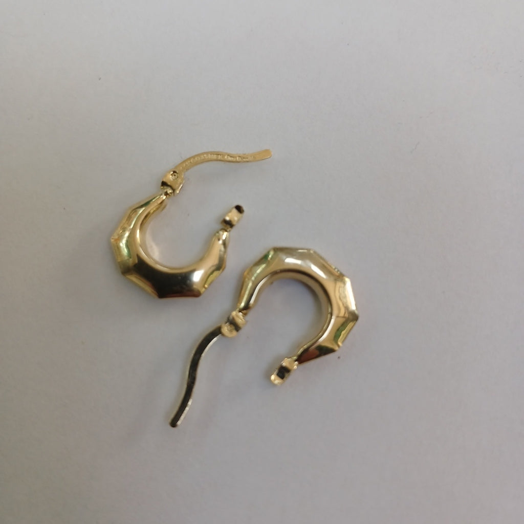 ARETES TEJIDO ARRACADA FACETADA 14K 1.2 GR (NUEVO)