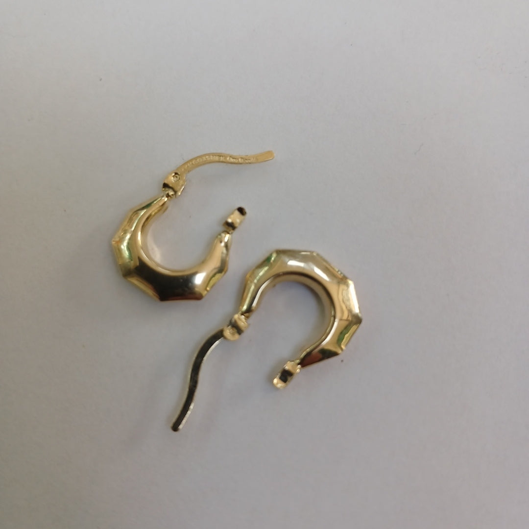 ARETES TEJIDO ARRACADA FACETADA 14K 1.2 GR (NUEVO)