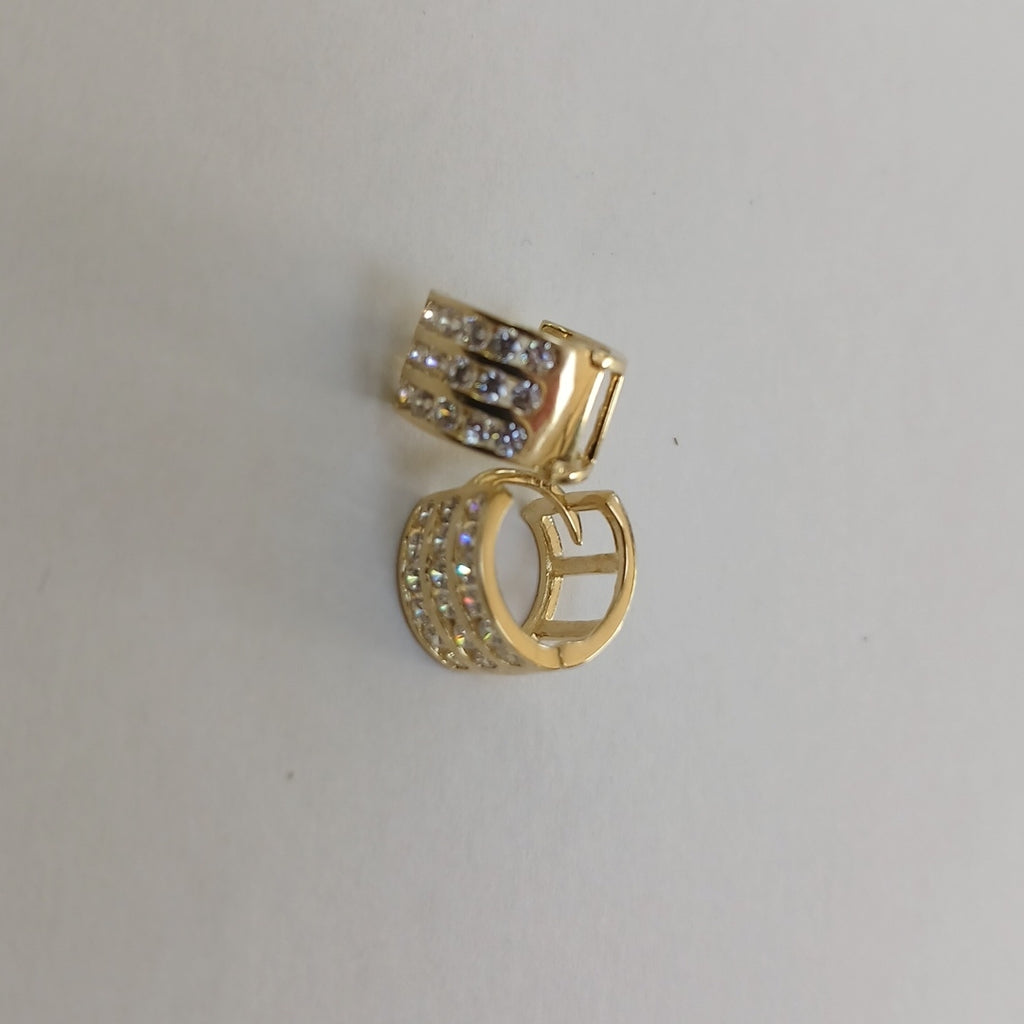 ARETES HUGGIES C CIRCONIA 14K 2.2 GR (NUEVO)