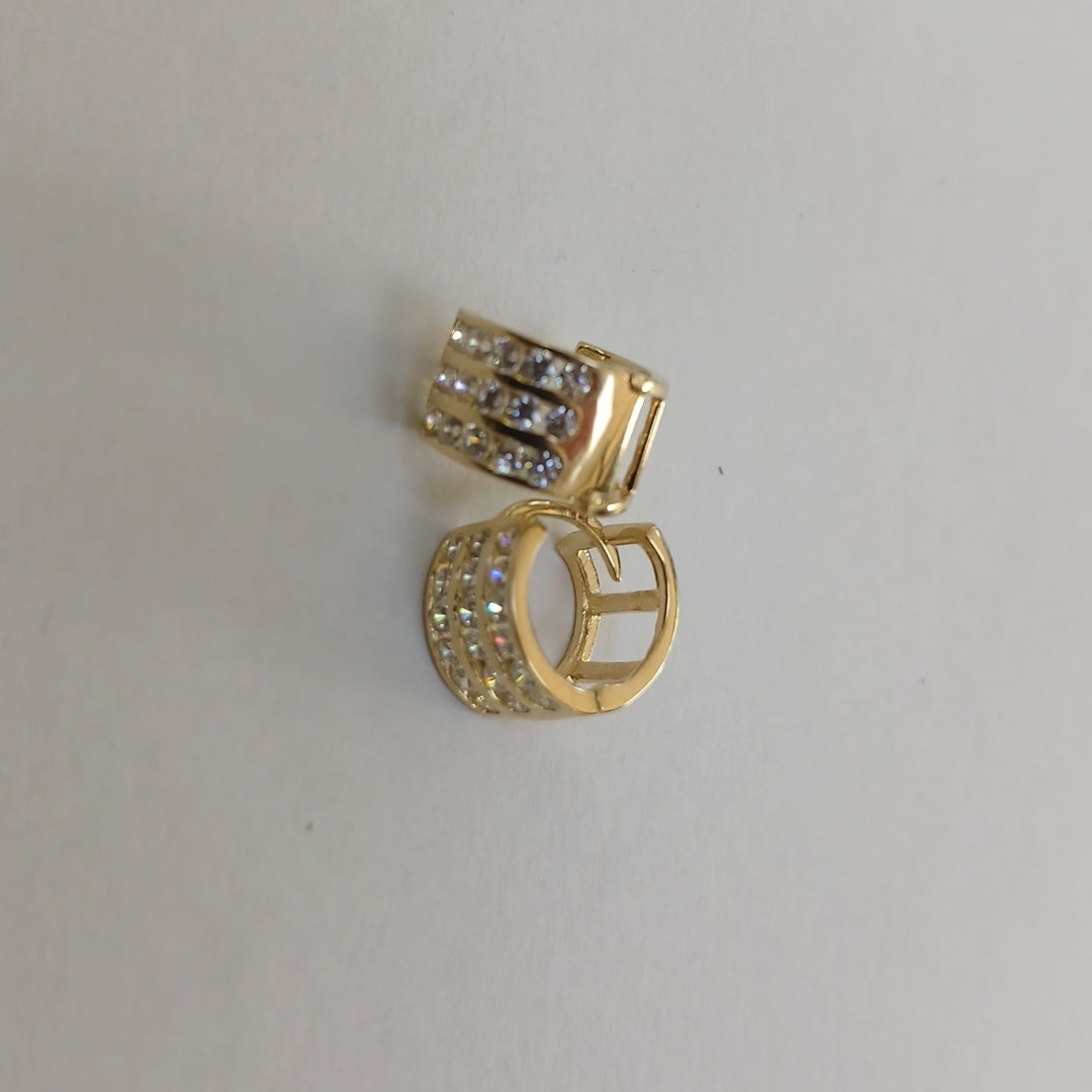 ARETES HUGGIES C CIRCONIA 14K 2.2 GR (NUEVO)