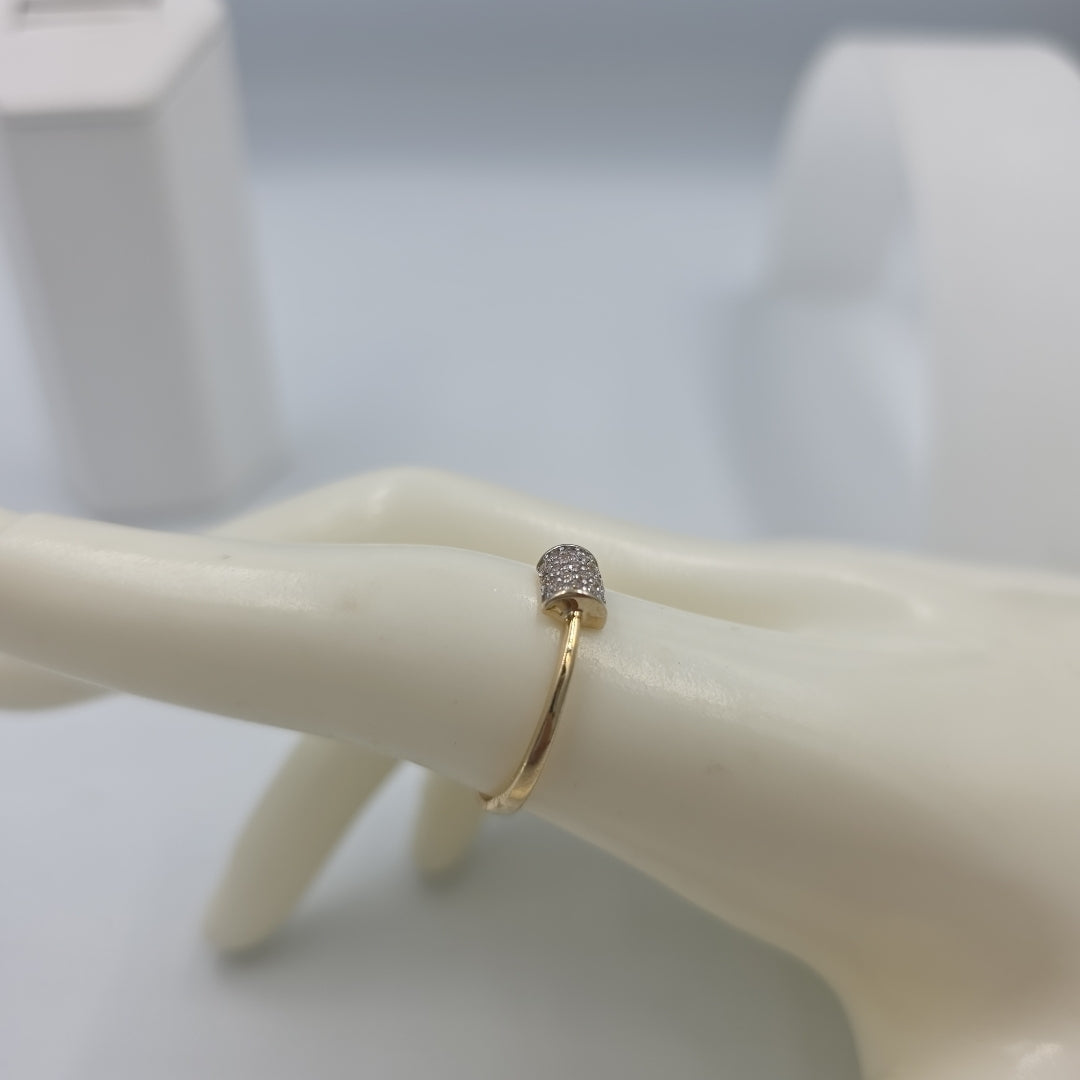ANILLO ANILLITO C CIRCONIAS 14K 8 TALLA 1.4 GR (NUEVO)