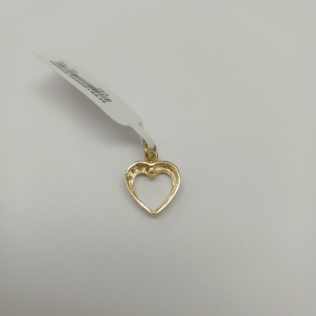 DIJE CORAZON CON CIRCONIAS 14K 1.4 GR (NUEVO)